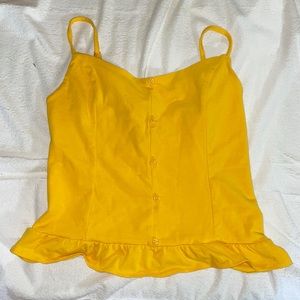 Golden Yellow Guess Crop Top